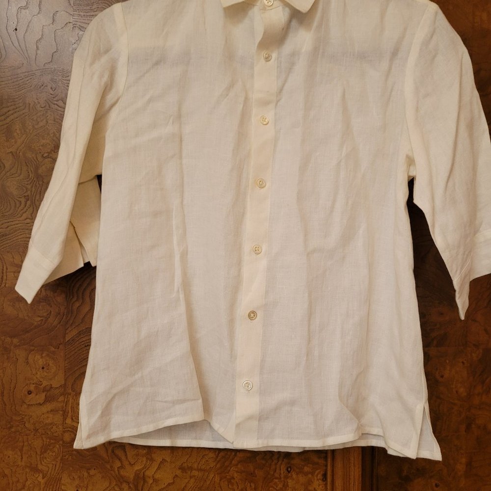 Ralph Lauren creamy white linen blouse, size 4